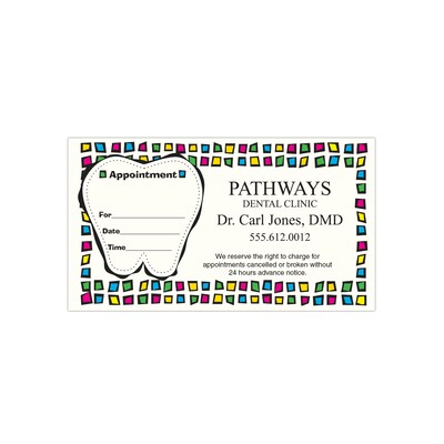 Custom Full Color Appointment Cards, CLASSIC CREST® Natural White 110#, Flat Print, 1-Sided, 250/Pk