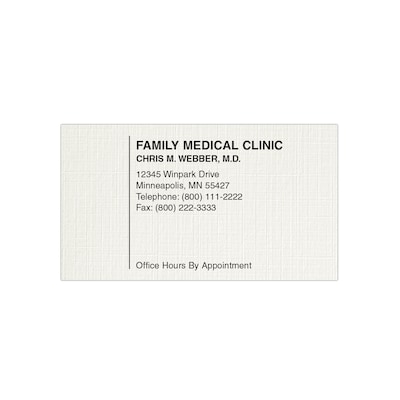 Custom 1-2 Color Appointment Cards, CLASSIC® Linen Antique Gray 80#, Flat Print, 1 Standard Ink, 1-S