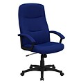 Flash Furniture High-Back Fabric Executive Chair, Fixed Arms, Navy Blue
