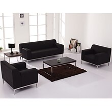 Flash Furniture HERCULES Definity Series 57.75 LeatherSoft Loveseat, Black (ZBDEFNTY809LSBK)