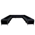 Flash Furniture HERCULES Imagination U-Shape Sectional Configuration With 9 Middle Chairs, Black