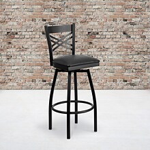 Flash Furniture HERCULES Series Traditional Metal X-Back Barstool, Black (XU6F8BXSWVBKV)