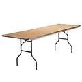 Flash Furniture Fielder Folding Table, 96 x 30, Birchwood (XA3096BIRCHM)