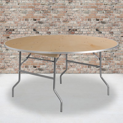 Flash Furniture Fielder Folding Table, 60 x 60, Birchwood (XA60BIRCHM)