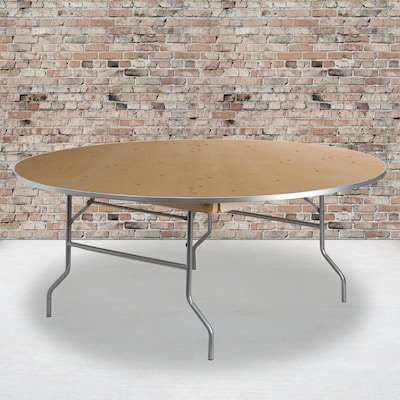 Flash Furniture Fielder Folding Table, 72 x 72, Birchwood (XA72BIRCHM)