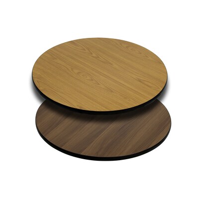 Flash Furniture 24 Round Table Top With Reversible Laminate Top, Natural/Walnut