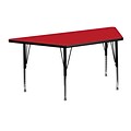 Flash Furniture Wren Trapezoid Activity Table, 22.5 x 45, Height Adjustable, Red (XUA2448TRPREDHP)