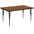 Flash Furniture 36W x 72L Rectangular Laminate Activity Tables W/Adjustable Pre-School Legs (XUA3672RECOAKHP)
