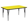 Flash Furniture 30W x 60L Rectangular Laminate Activity Tables W/Adjustable Pre-School Legs (XUA3060RECYELHP)