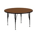 Flash Furniture 42 Round Activity Table with 1.25 High Pressure Top & Height Adj Legs, Oak (XUA42RNDOAKHP)