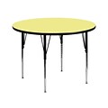 Flash Furniture Wren 42 Round Activity Table, Height Adjustable, Yellow (XUA42RNDYELTA)
