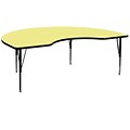 Flash Furniture Wren Kidney Activity Table, 48 x 72, Height Adjustable, Yellow (XUA4872KIDYELTP)