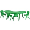 Flash Furniture Emmy 65 Half-Moon Activity Table Set, Height Adjustable, Green (YCX43MOONTBLGNE)