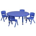 Flash Furniture 45(Dia.) Round Adjustable Plastic Activity Table Set W/4 School Stack Chairs