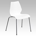 Flash Furniture HERCULES Series Plastic Stack Chair with Lumbar Support, White (RUT288WH)