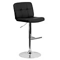 Flash Furniture Contemporary Vinyl Adjustable Height Barstool with Back, Black (DS829BKGG)