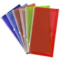 JAM Paper Poly Envelope with Zip Closure, 1 Expansion, Assorted Colors, 6/Pack (921Z1RBGOPCL)