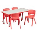 Flash Furniture YU06034RECTBLRD 23.63 x 47.25 Plastic Rectangle Activity Table, Red