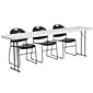 Flash Furniture Kathryn Folding Table Set, 96" x 18", White/Black (RB18961)