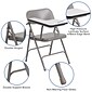 Flash Furniture Premium Steel Folding Chair with Right-Handed Tablet Arm (HF309ASTRT)