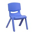 Flash Furniture Plastic Stackable School Chair with 10.5H Seat, Blue, 1YUYCX003BLUE