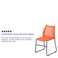 Flash Furniture HERCULES Series Plastic Stack Chair with Air-Vent Back and Sled Base, Orange/Black (RUT498AOR)