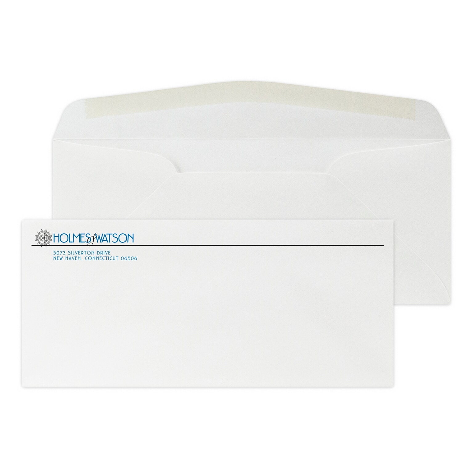 Custom #10 Stationery Envelopes, 4 1/4 x 9 1/2, 24# ENVIRONMENT® Ultra Bright White Recycled, 2 Standard Flat Inks, 250 / Pack