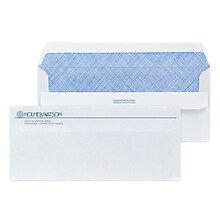 Custom #10 Self Seal Envelopes with Security Tint, 4 1/4 x 9 1/2, 24# White Wove, 1 Custom Ink, 25