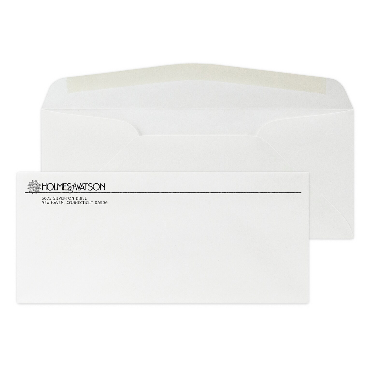 Custom #10 Stationery Envelopes, 4 1/4 x 9 1/2, 24# ENVIRONMENT® Ultra Bright White Recycled, 1 Standard Raised Ink, 250/Pack
