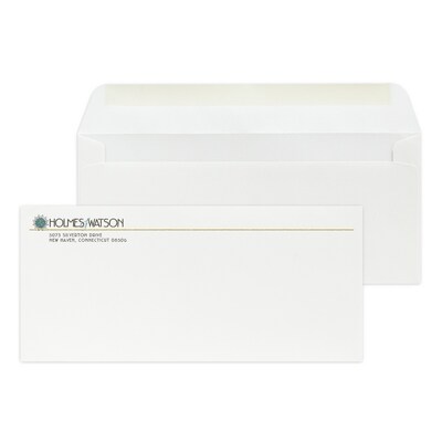 Custom Full Color #10 Stationery Envelopes, 4 1/4 x 9 1/2, 70# Hi White Text, Raised Ink, 250 / Pa
