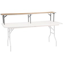 Flash Furniture Amara Folding Table Riser, 72 x 11.75, Birchwood (XA72RS)