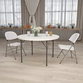 Flash Furniture Kathryn Folding Table, 48 x 48, Granite White (RB48R)