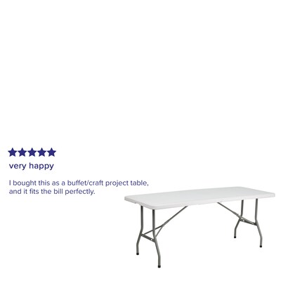 Flash Furniture Kathryn Folding Table, 72" x 30", Granite White (RB3072FH)