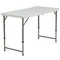 Flash Furniture Elon Folding Table, 47.75 x 23.75, Granite White (DADYCZ122Z2)