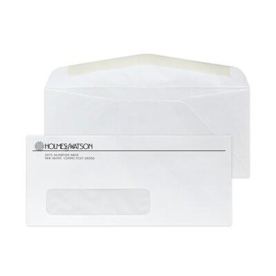 Custom #9 Diagonal Seam Window Envelopes, 3 7/8 x 8 7/8, 24# White Wove, 1 Standard Ink, 250 / Pac