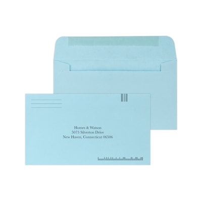 Custom #6-1/2 Barcode Standard Envelopes, 6 1/2 x 4 3/4, 24# Blue Wove, 1 Standard Ink, 250 / Pack