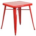 Flash Furniture Square Metal Indoor/Outdoor Table, 24 x 24, Red (CH3133029RED)