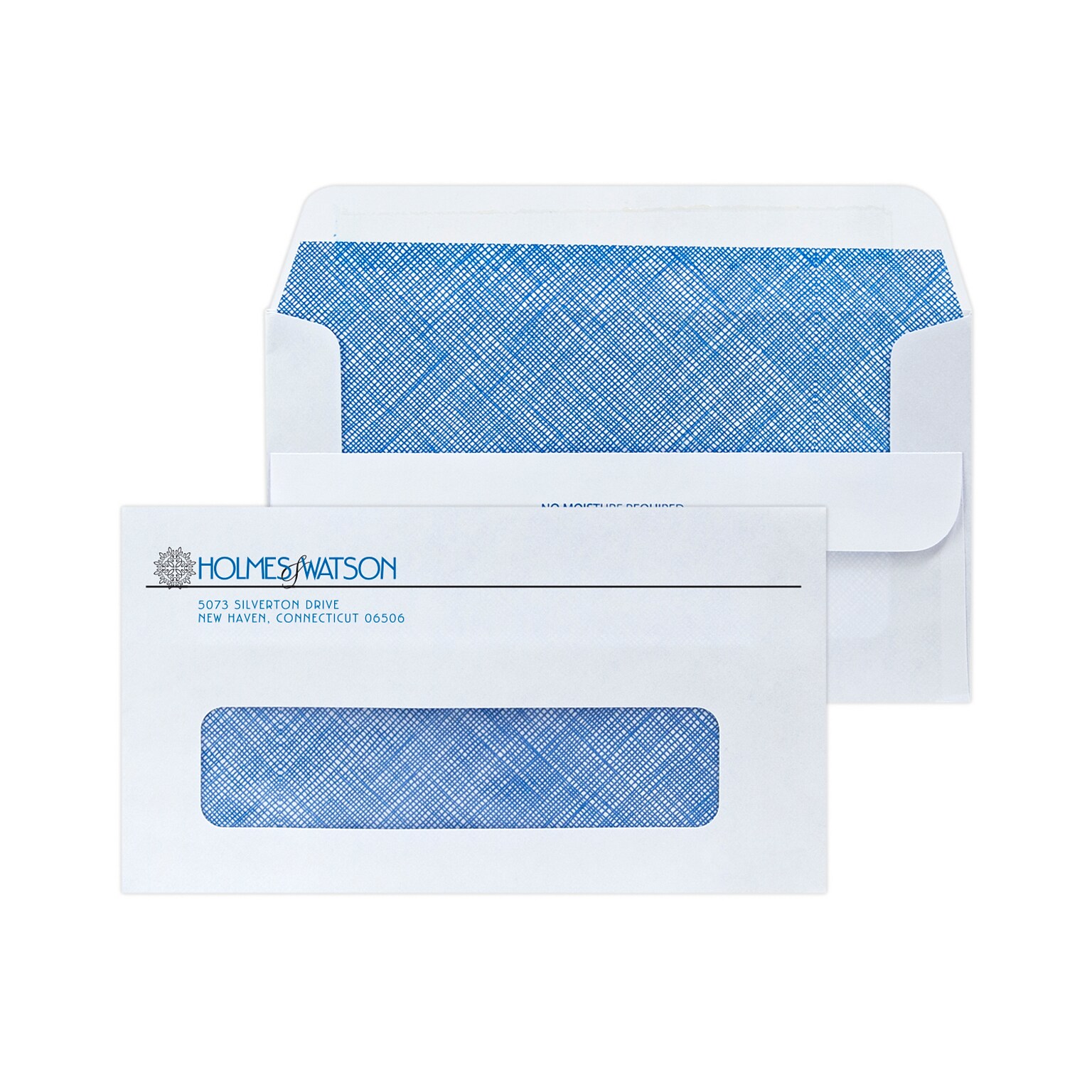 Custom #6-3/4 Self Seal Window Envelopes with Security Tint, 3 5/8 x 6 1/2, 24# White Wove, 2 Standard Inks, 250 / Pack