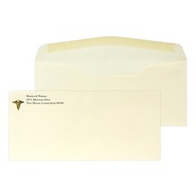 Custom #10 Stationery Envelopes with Embossed Gold Foil Logo 202, 4 1/4x9 1/2, 24# Ivory Laid, 1 S