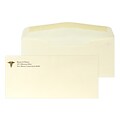 Custom #10 Stationery Envelopes with Embossed Gold Foil Logo 202, 4 1/4 x 9 1/2, 24# Ivory Laid, 1