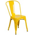 Flash Furniture Metal Indoor-Outdoor Stackable Chair, Yellow Powder Coat Finish, 4/Box (CH31230YL)