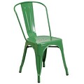 Flash Furniture Metal Indoor-Outdoor Stackable Chair, Green, CH31230GN
