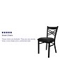 Flash Furniture Hercules Traditional Vinyl & Metal X-Back Restaurant Dining Chair, Black (XU6FOBXBKBLKV)