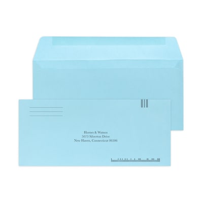 Custom #9 Barcode Standard Envelopes, 3 7/8 x 8 7/8, 24# Blue Wove, 1 Standard Ink, 250 / Pack