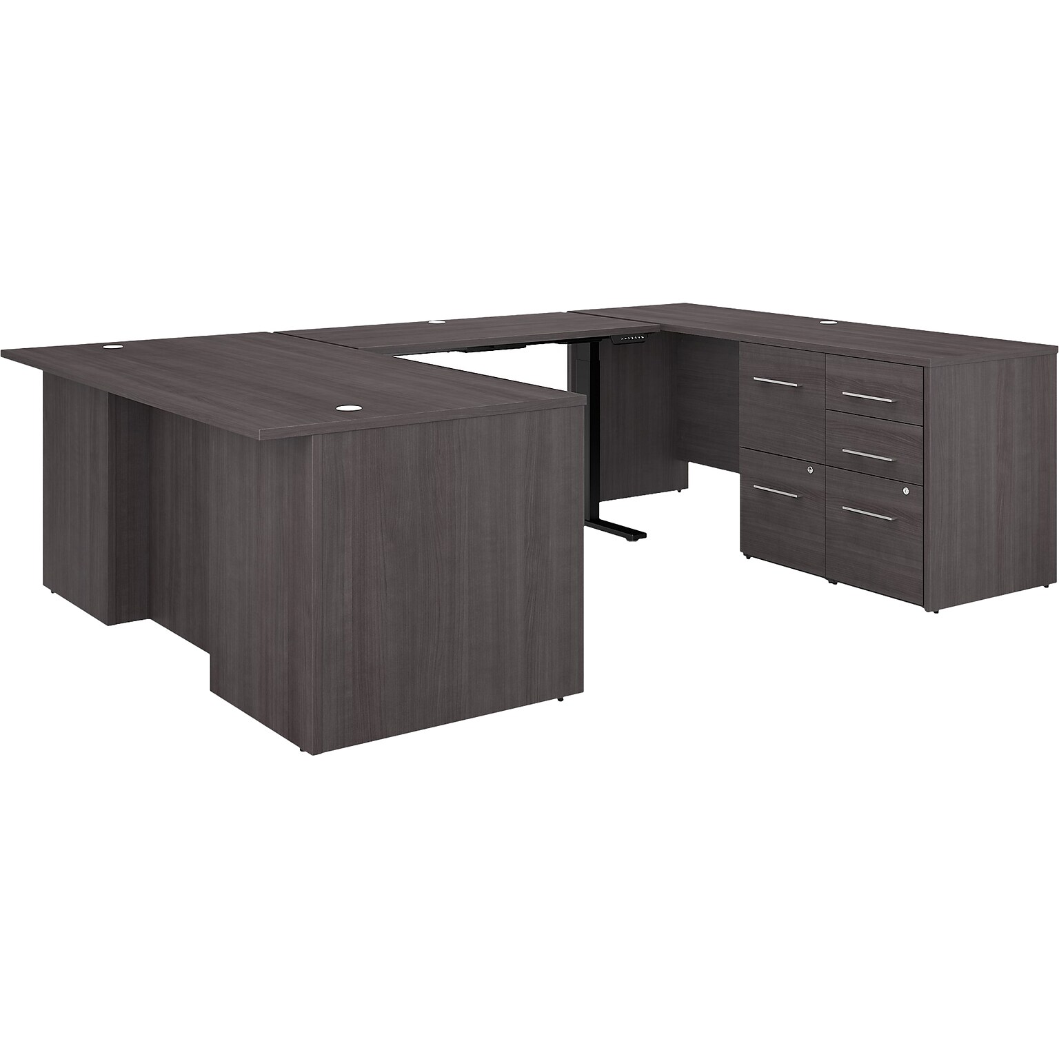 Bush Business Furniture Office 500 72W Adjustable U-Shaped Executive Desk with Drawers, Storm Gray (OF5005SGSU)