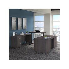 Bush Business Furniture Office 500 72W Adjustable U-Shaped Executive Desk with Drawers, Storm Gray