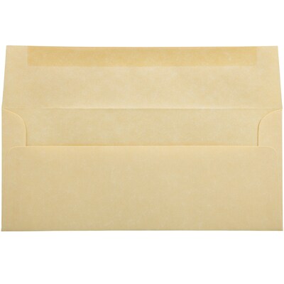 JAM Paper Open End #10 Booklet Envelope, 4 1/8 x 9 1/2, Antique Gold Parchment, 500/Pack (90090663