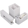 JAM Paper Desk Supplies Kit, White, 3/Pack (337841WH)