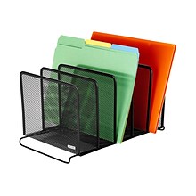 Rolodex 5-Compartment Wire Mesh File Organizer, Black (22141)