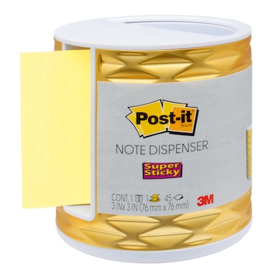 Post-it® Note Dispenser for 3" x 3" Notes, Gold/White (ABS330GOTB)
